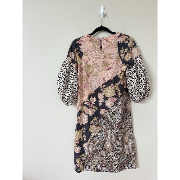 Anthropologie Kachel Dress Midi Evangeline Floral Cotton Puff Sleeve Sz 4 New - Picture 6 of 11